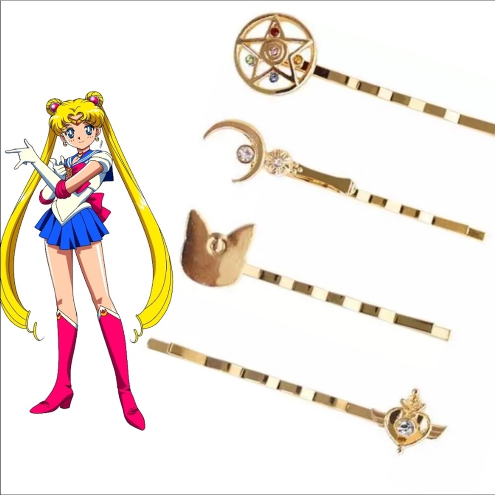 Sailor Moon Gold Hair Clip Set <4> - Picture 2 of 6